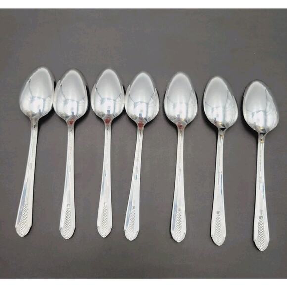 Wm. Rogers 1939 ALLURE Wheat Silver Plate Flatware 50 Pcs Set Vtg - Picture 8 of 16